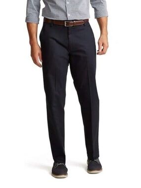 Dockers Signature Khaki Pants Mens 44x30 Classic Fit Pleated Lux Cotton Stretch